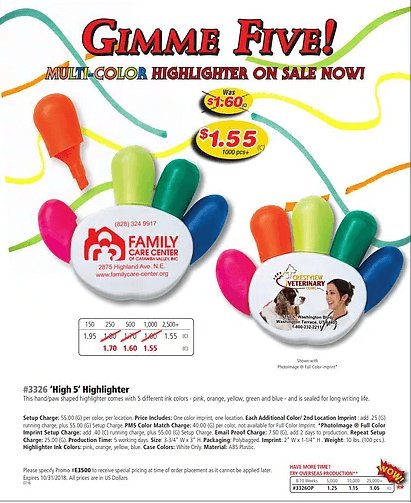 Gimme Five! Multi-color Highlighters on Sale! Gimme Five! Multi-color Highlighters on Sale!